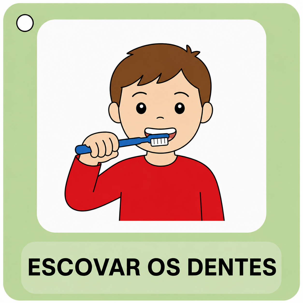 Card CAA — Escovar os dentes