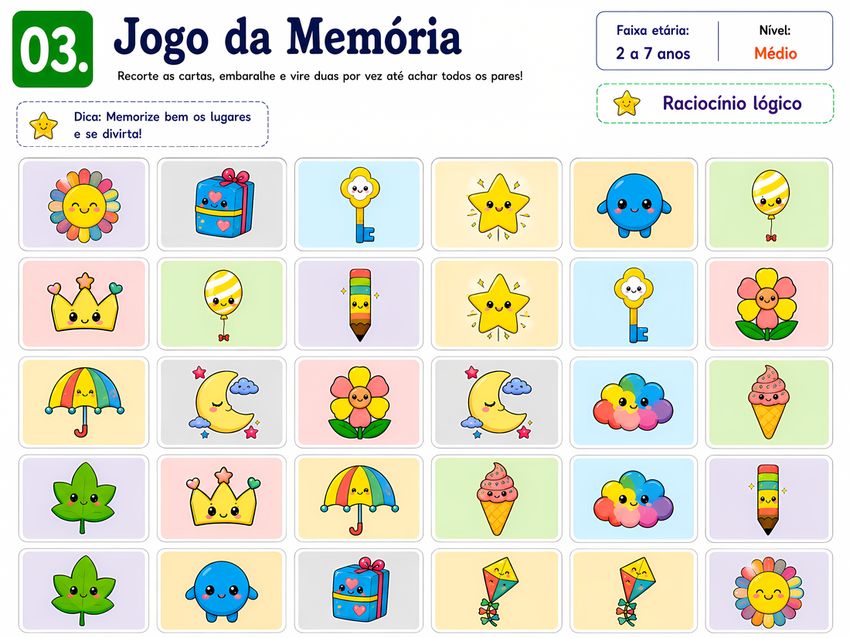 Jogo da Memória, Raciocínio Lógico