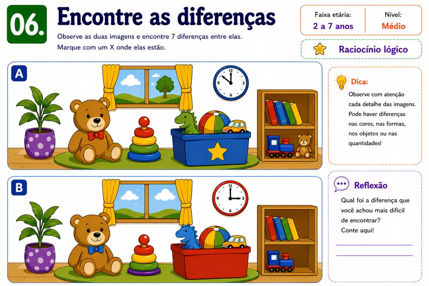 Encontre as Diferenças, Raciocínio Lógico