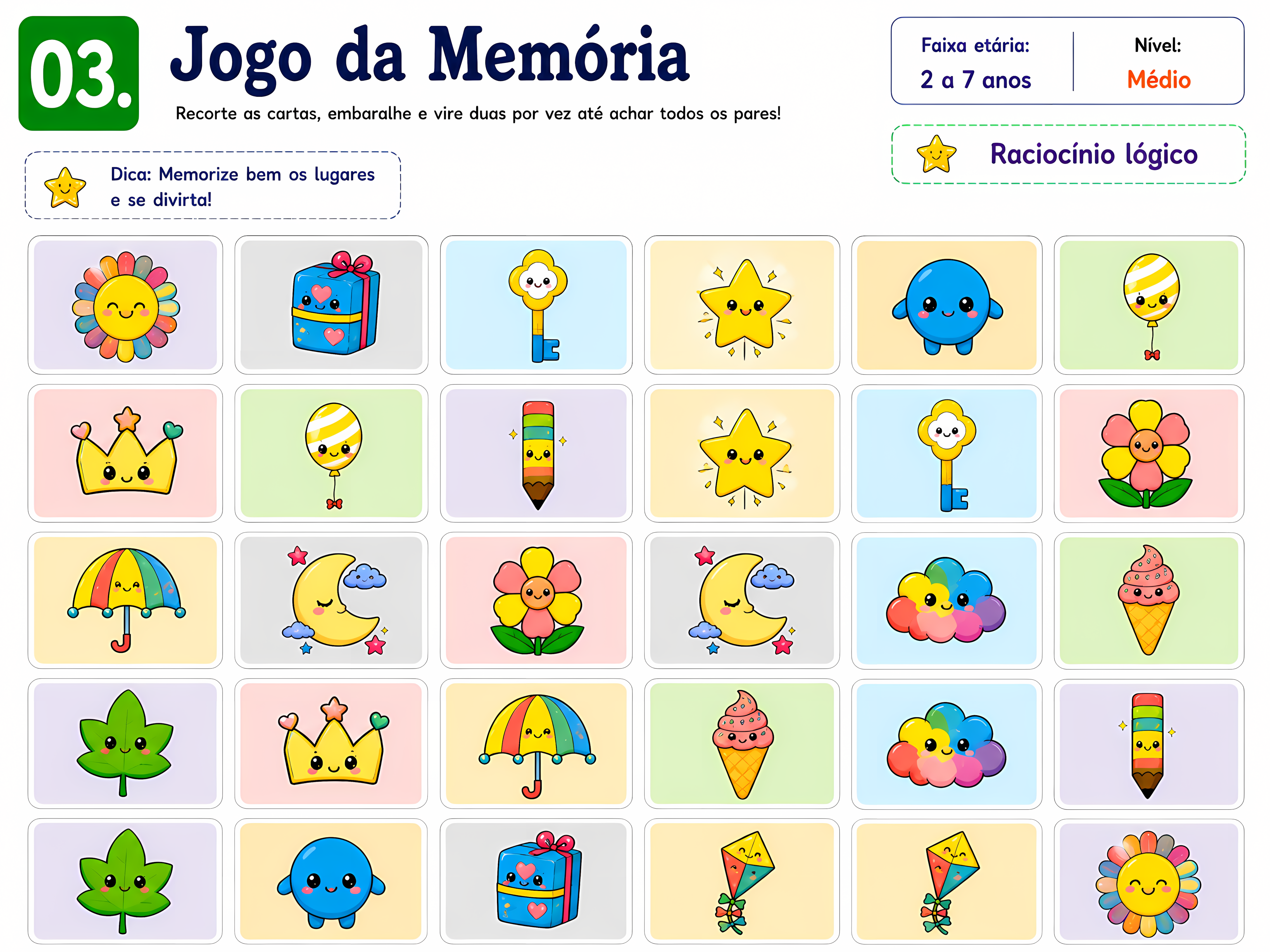 Jogo da Memória — Raciocínio Lógico